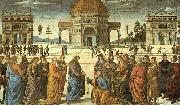 Pietro Perugino Christ Delivering the Keys to St.Peter oil painting picture wholesale